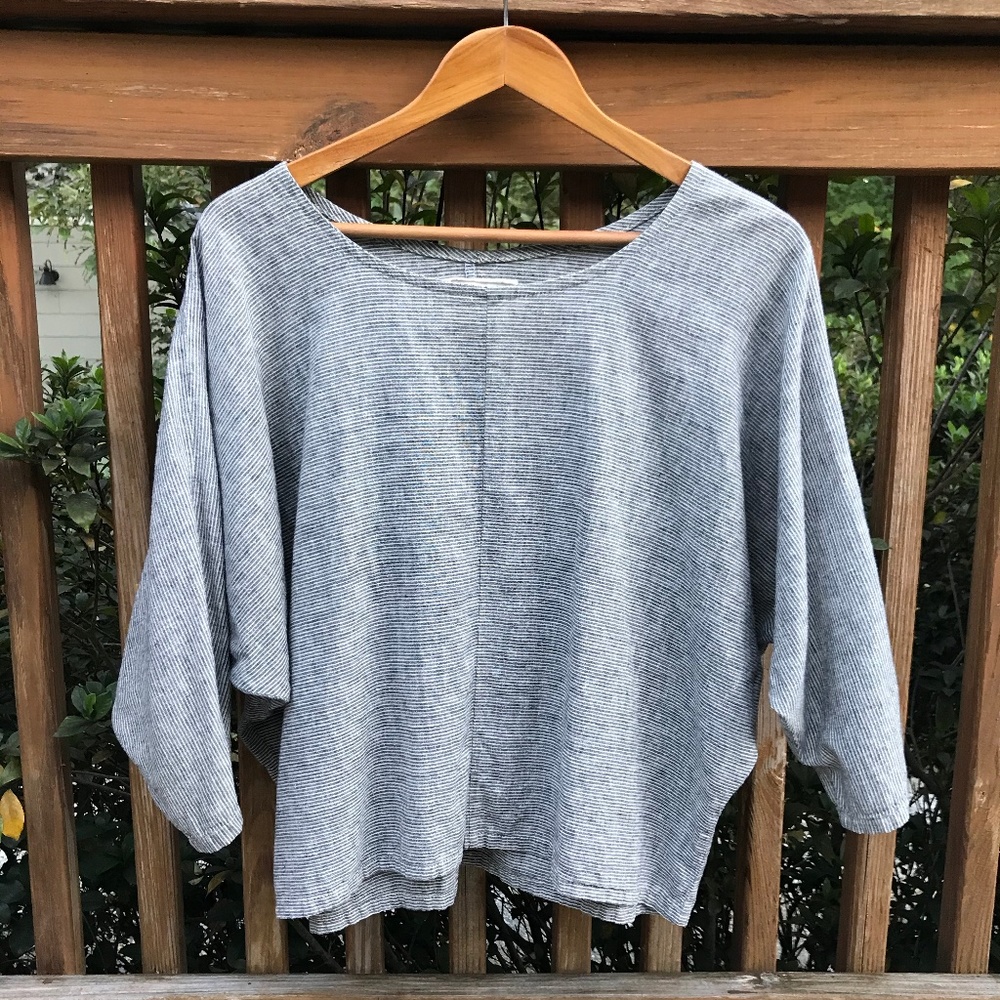 Conscious Clothing Organic Linen Stripe Kimono Top